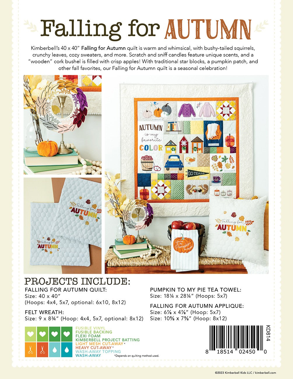 Back of the Falling For Autumn Quilt Pattern
