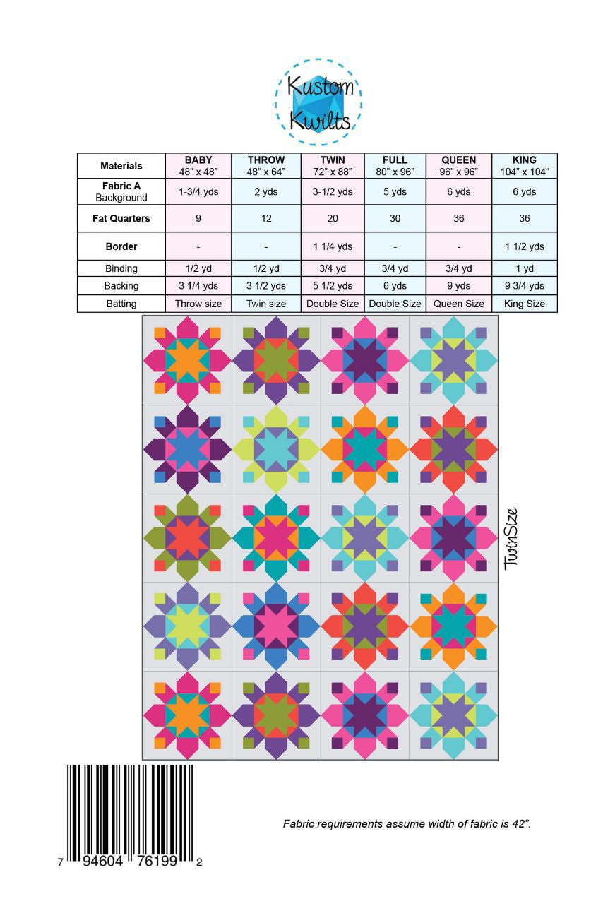 Back of the Kapow! Quilt Pattern by Kustom Kwilts