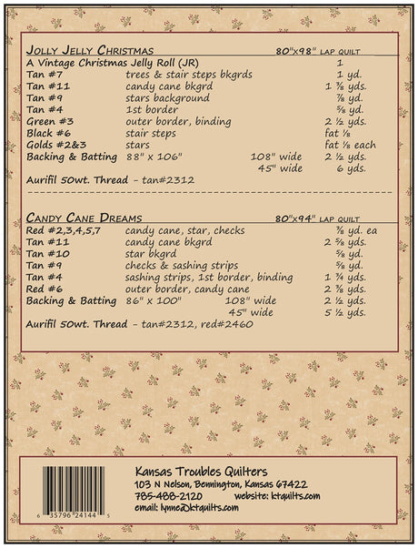 Back of the Jolly Jelly Christmas Quilt Pattern by Kansas Troubles Quilters