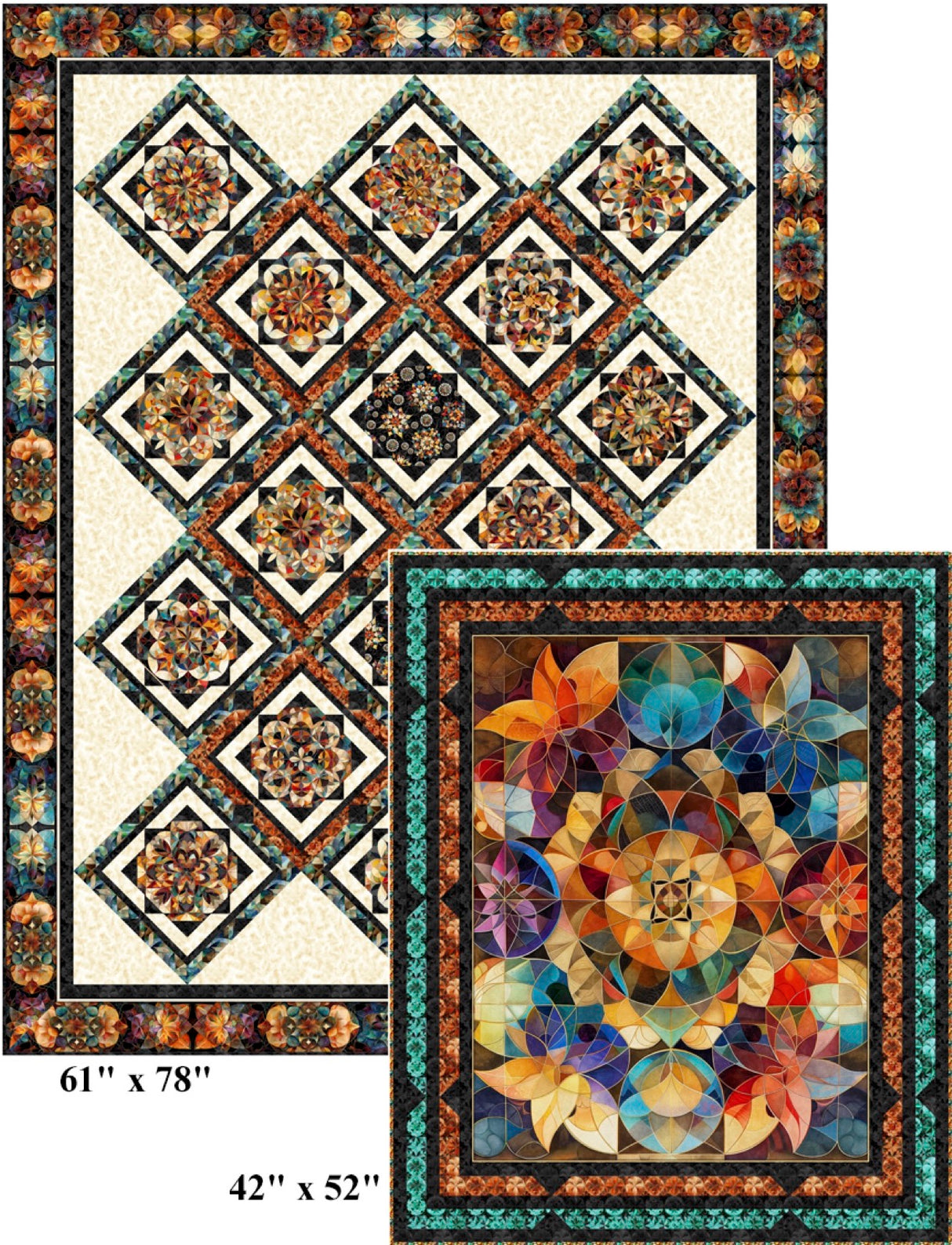 Kaleidoscopic Frames Downloadable Pattern by Pine Tree Country Quilts