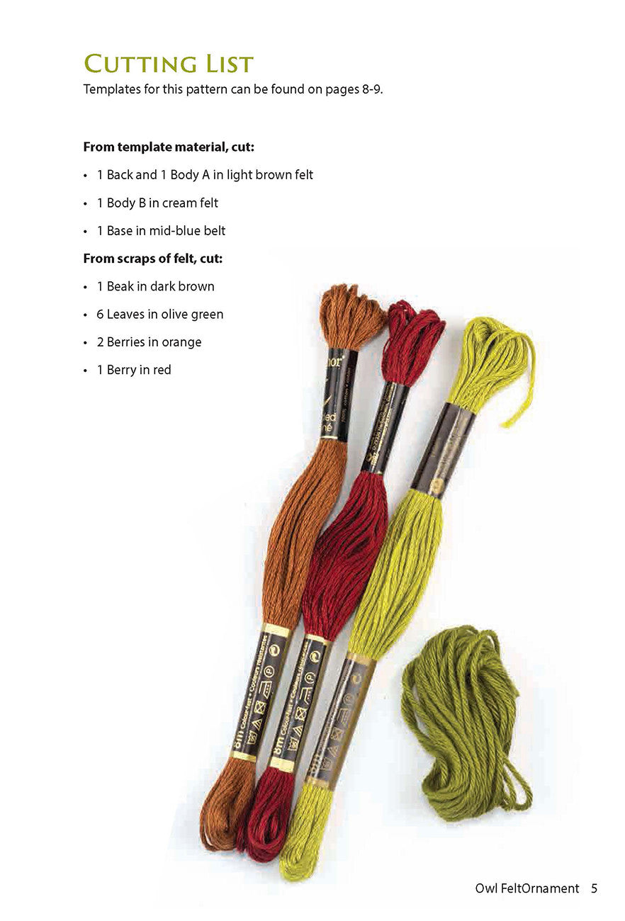 Owl Felt Ornament Pattern Pack by Landauer