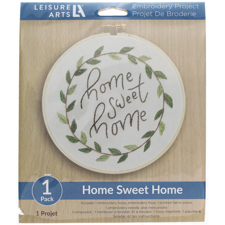 Leisure Arts Kit Embroidery 6" Home Sweet Home by Leisure Arts