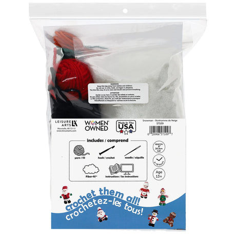 Back fo the Leisure Arts Crochet Friend Kit Snowman by Leisure Arts