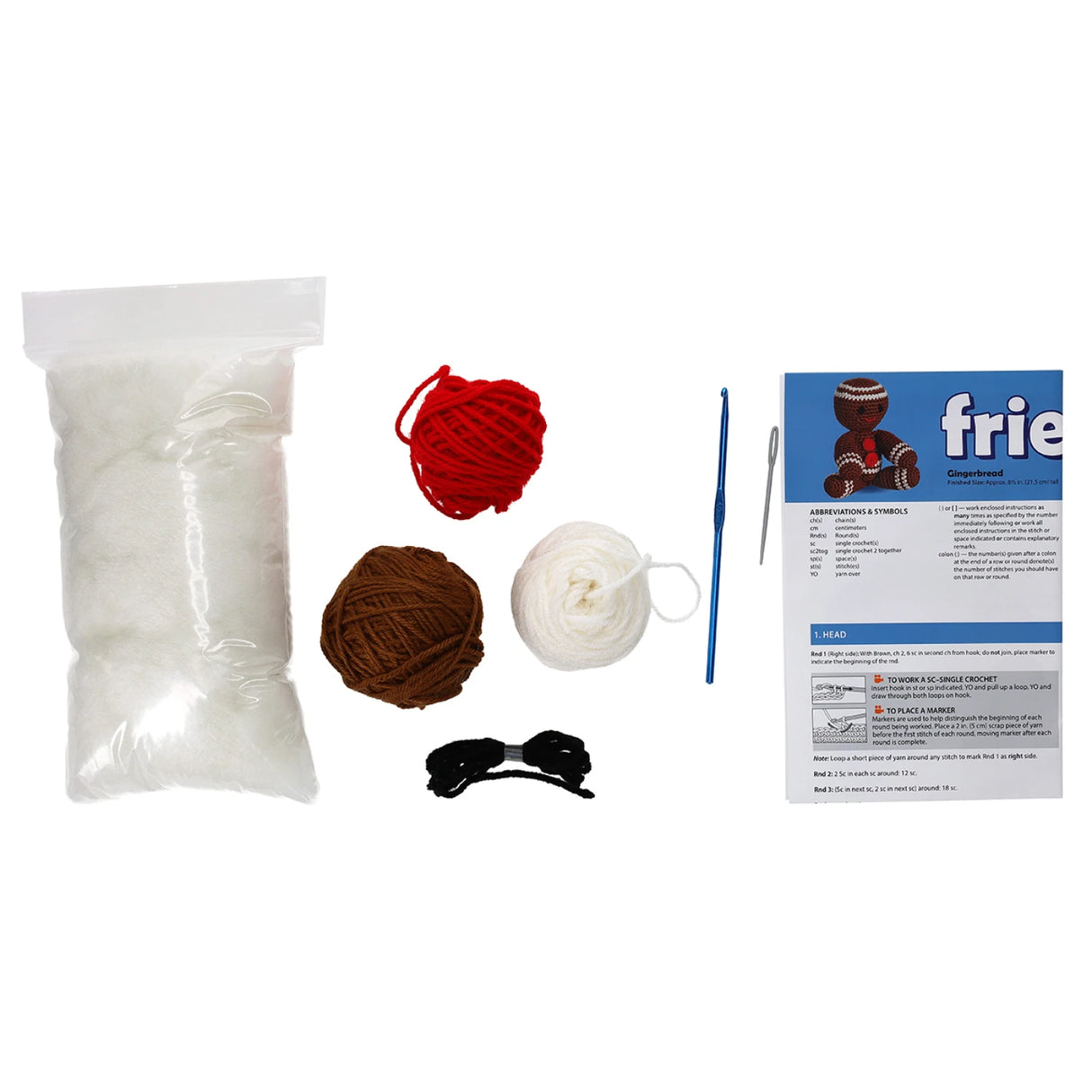 Leisure Arts Crochet Friend Kit Gingerbread Pattern by Leisure Arts