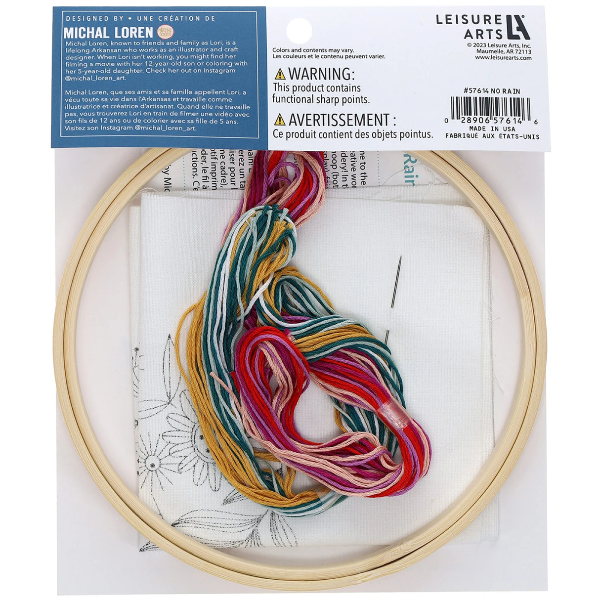 Back of the Leisure Arts Emb Kit 6 by Leisure Arts