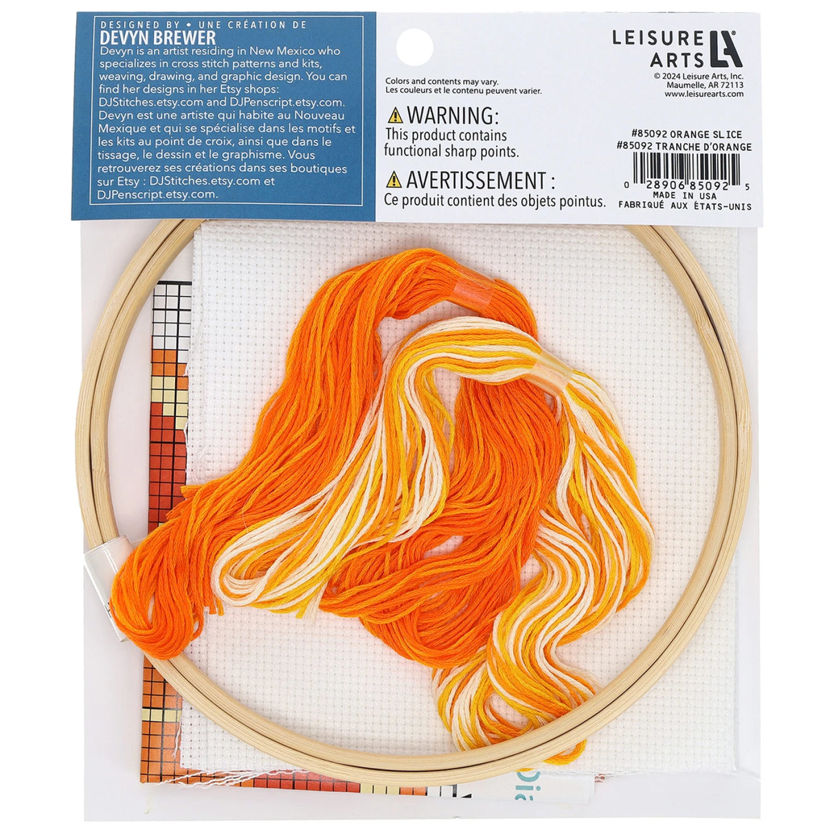 Back of the Leisure Arts Kit Cross Stitch 6 by Leisure Arts