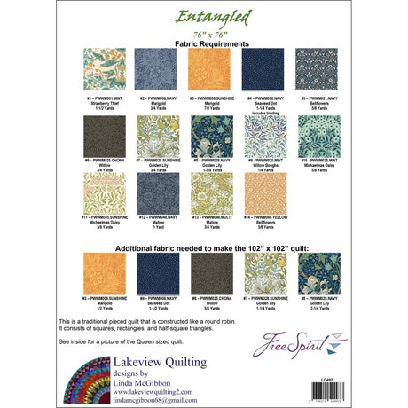 Back of the Entangled Quilt Pattern by Lakeview Quilting