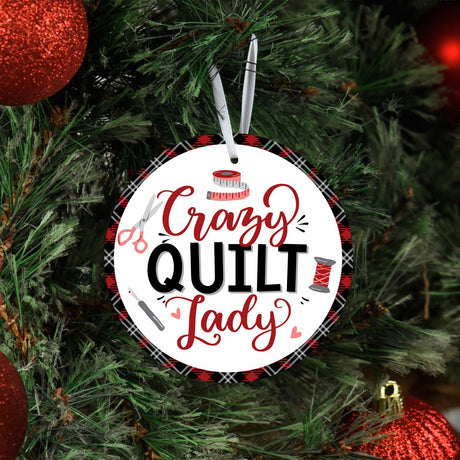 Crazy Quilt Lady Ornament by Lake & Laser