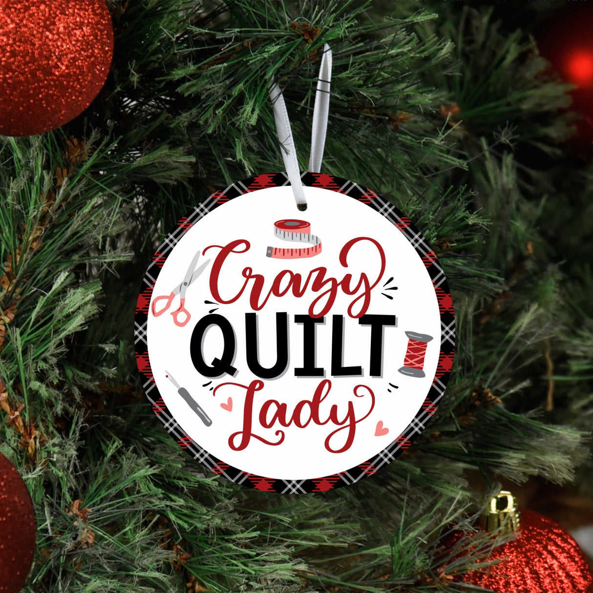 Crazy Quilt Lady Ornament by Lake & Laser