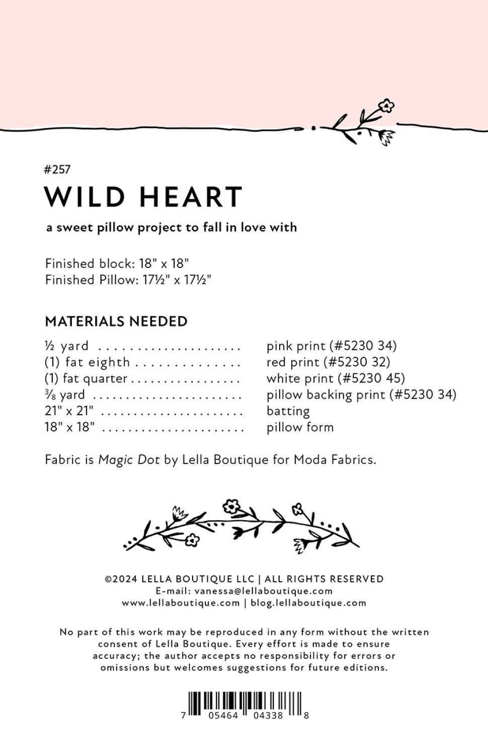 Back of the Wild Heart Pillow by Lella Boutique