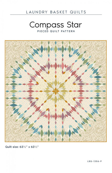 Compass Star Quilt Pattern by Laundry Basket