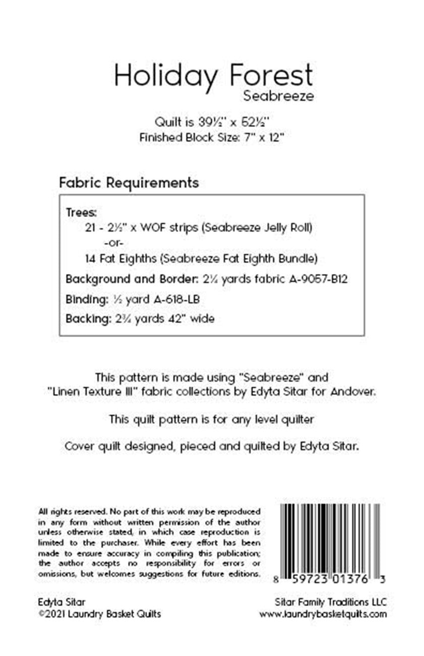 Back of the Holiday Forest Seabreeze by Laundry Basket