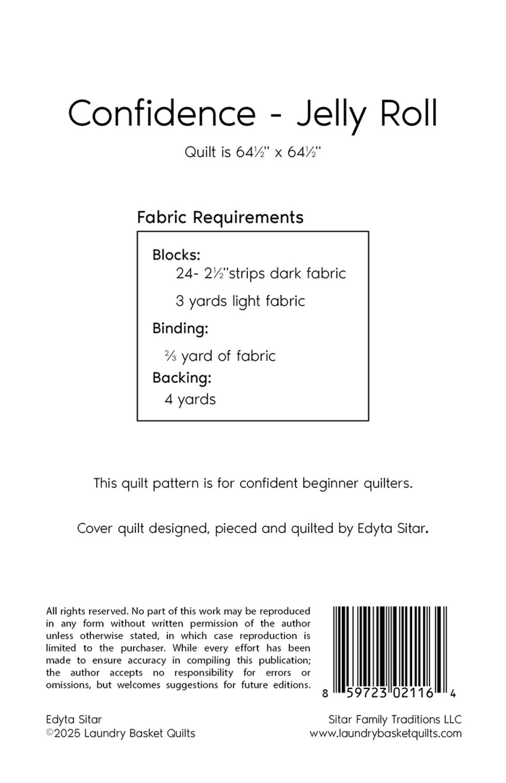Confidence - Jelly Roll Quilt Pattern