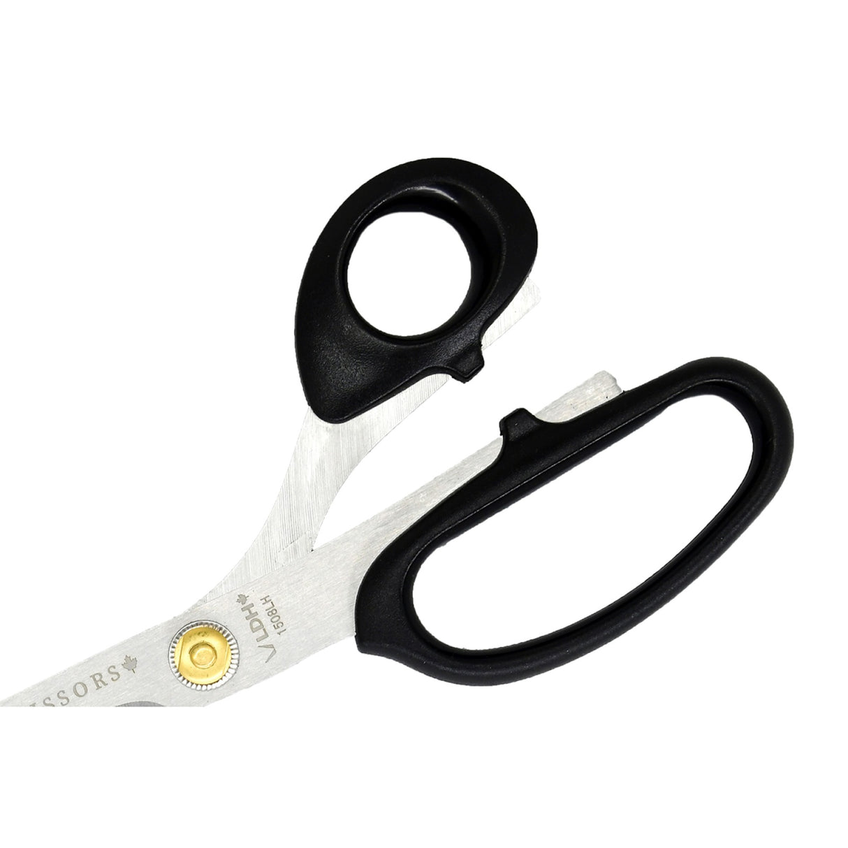 Back of the True Left-handed 8in Lightweight Fabric Scissors by LDH Scissors