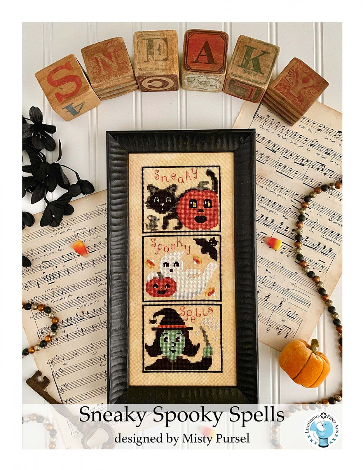 Sneaky Spooky Spells Cross Stitch Pattern by Luminous Fiber Arts