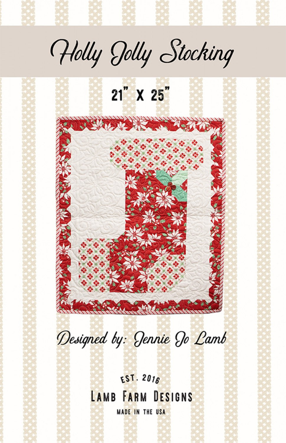 Holly Jolly Stocking Quilt Pattern by Lamb Farm Designsç