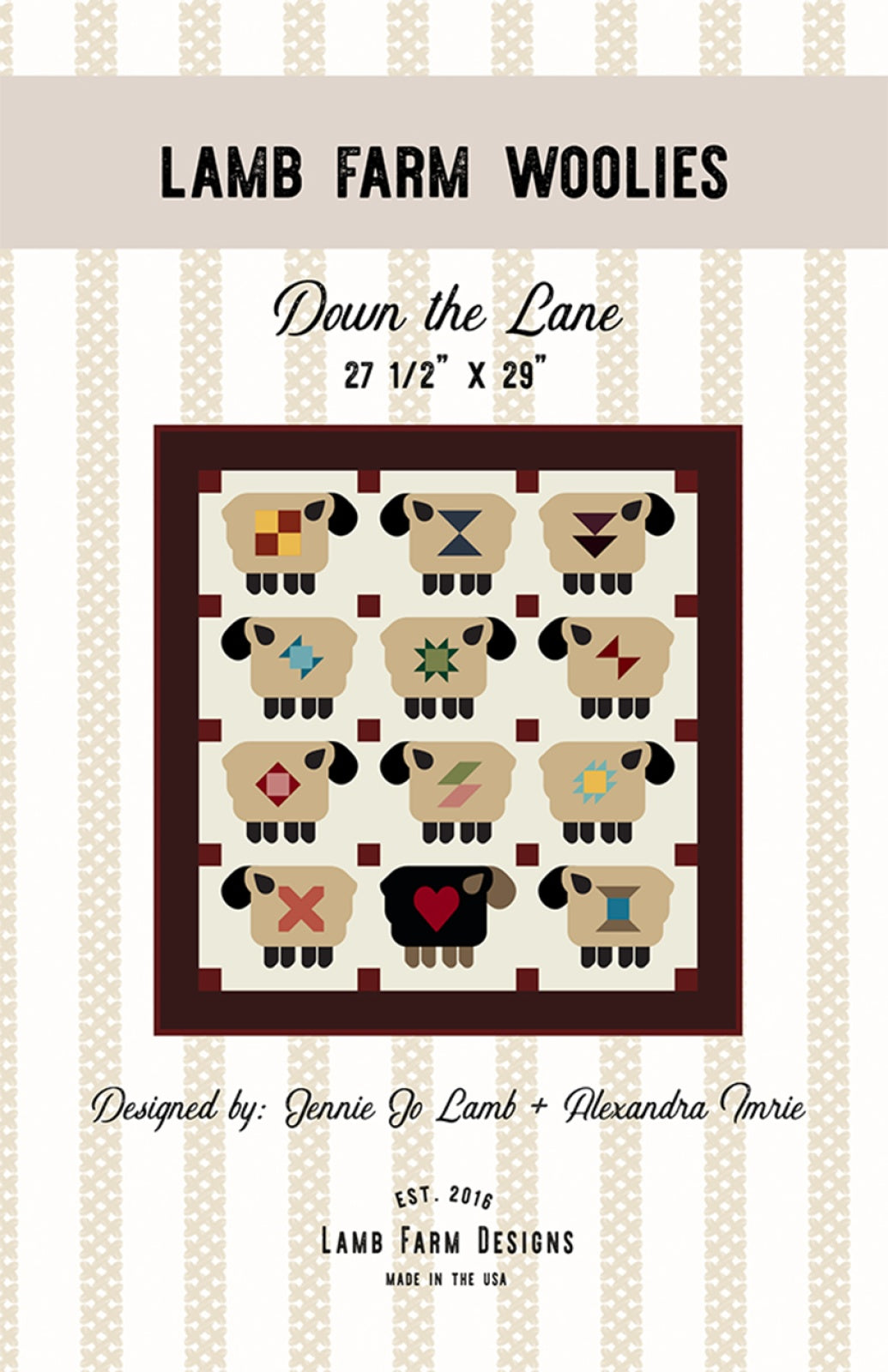 Down the Lane Woolies Quilt Pattern by Lamb Farm Designs