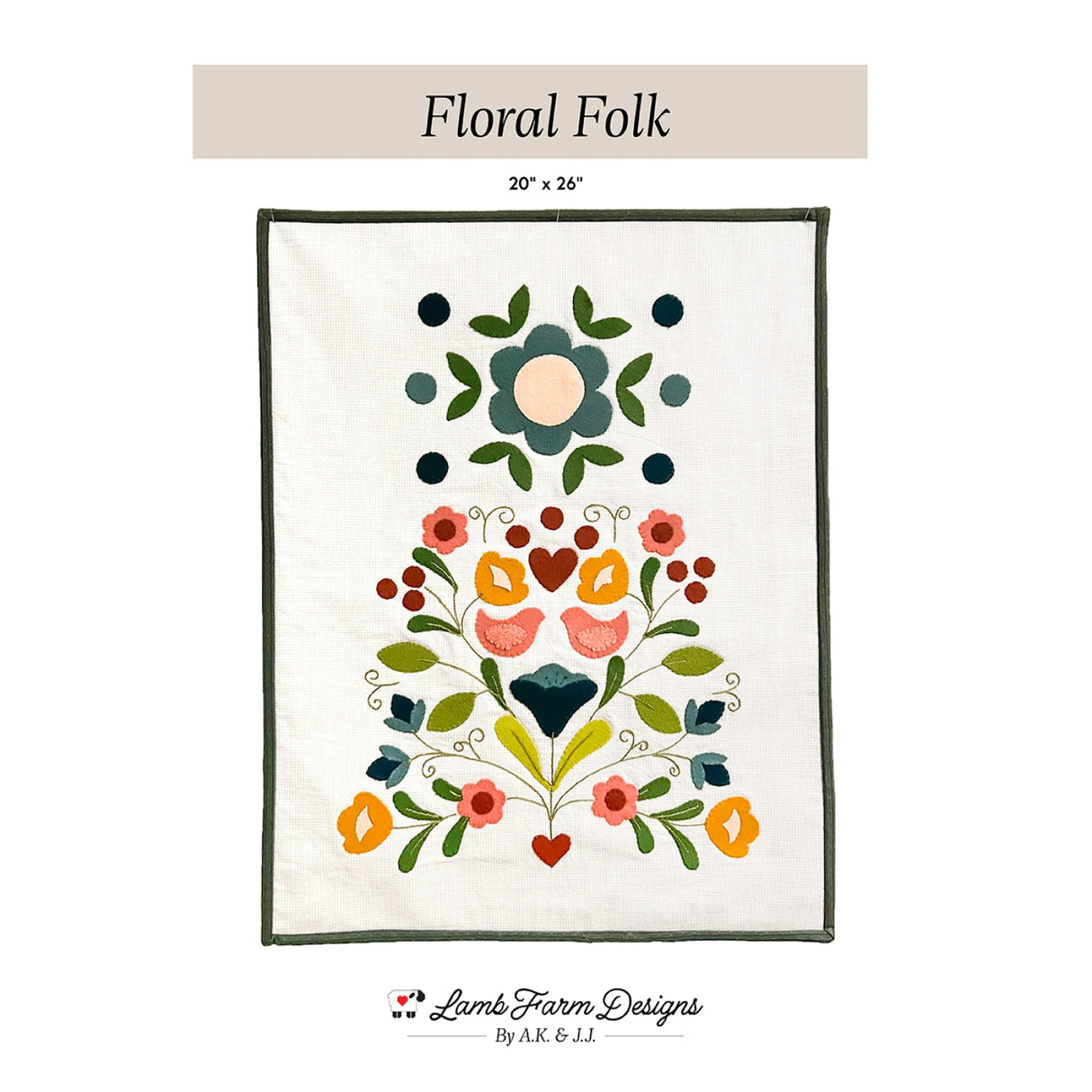Floral Folk Wools Pattern by Lamb Farm Designs