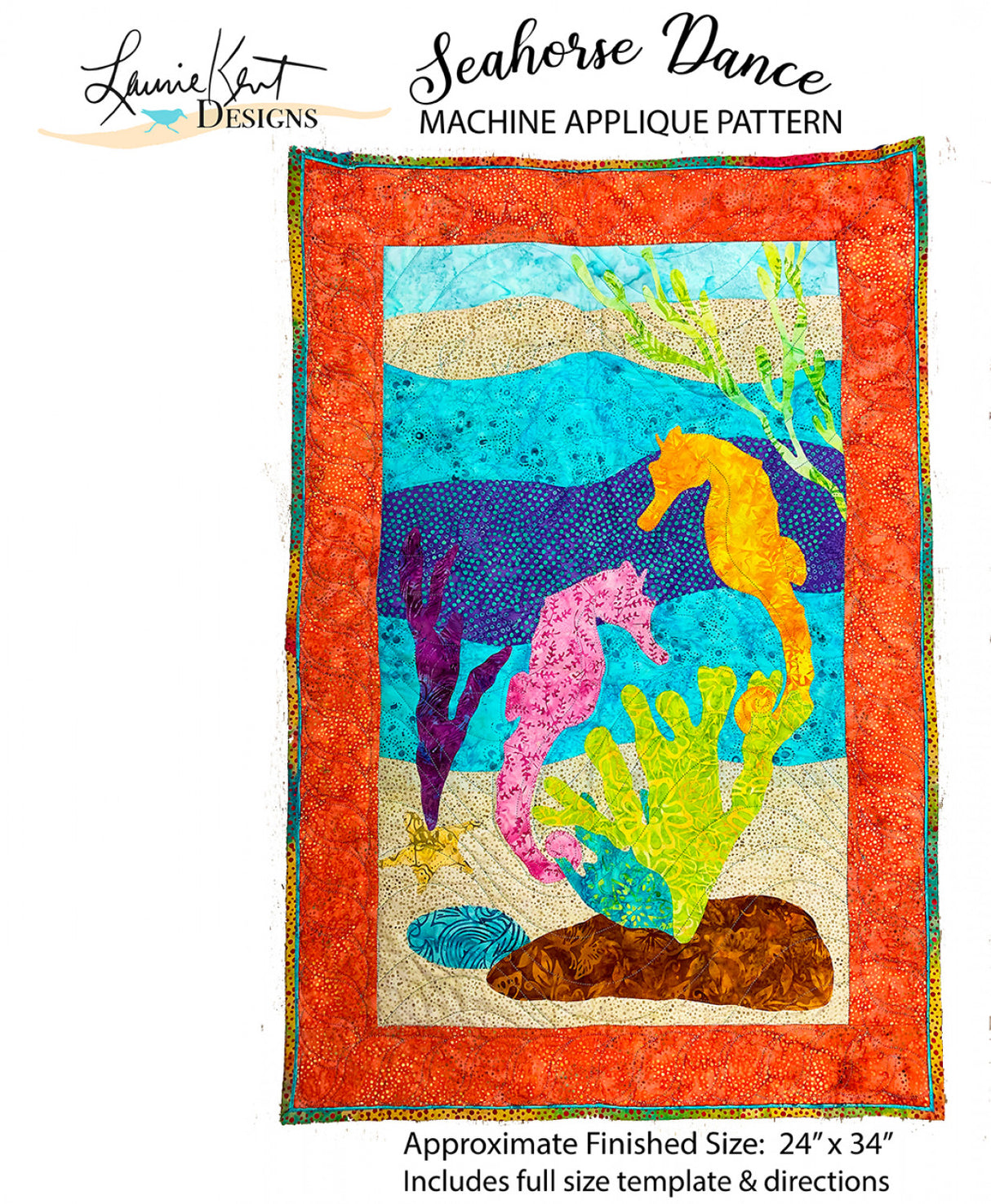 Seahorse Dance Applique Pattern by Laurie Kent Designs