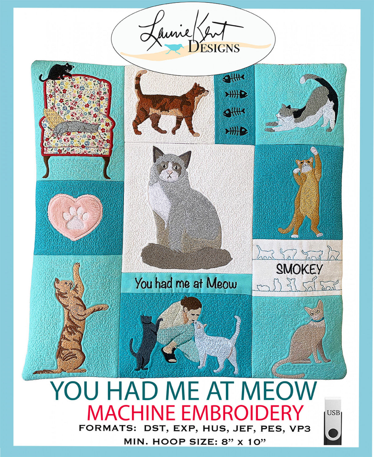 You Had Me at Meow Pattern by Laurie Kent Designs