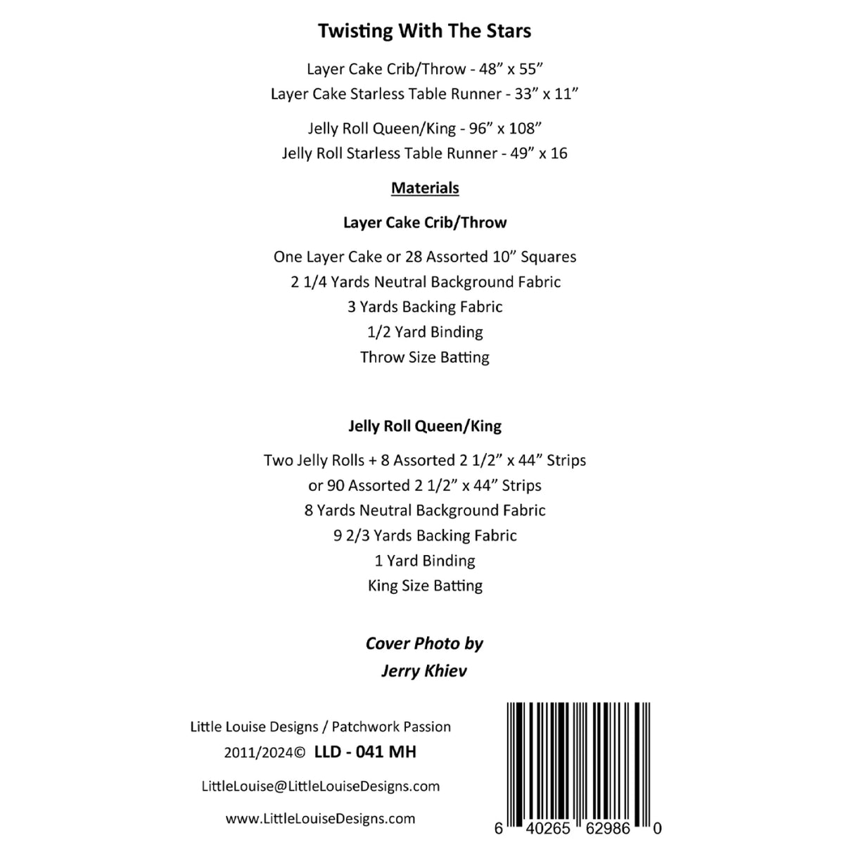 Back of the Twisting With the Stars Quilt Pattern by Little Louise Designs