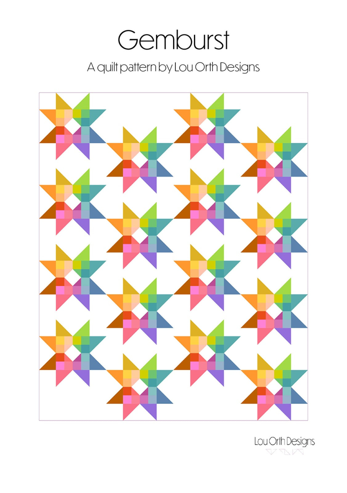Gemburst Quilt Pattern by Lou Orth