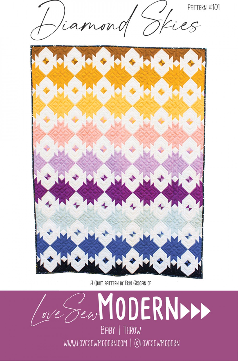 Diamond Skies Quilt Pattern by Love Sew Modern