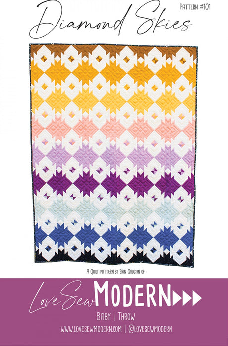 Diamond Skies Quilt Pattern by Love Sew Modern