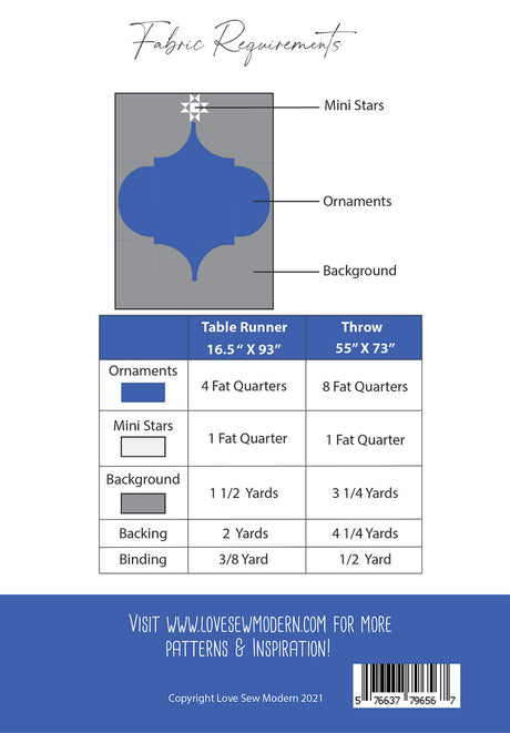 Back of the Merry and Joy Quilt Pattern by Love Sew Modern