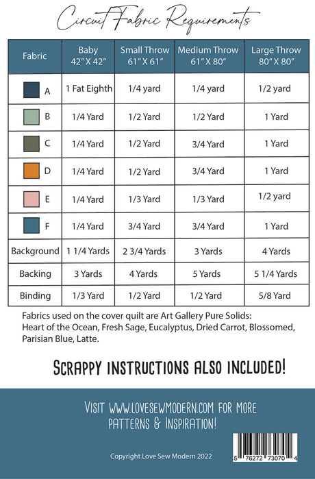 Back of the Circuit Quilt Pattern by Love Sew Modern