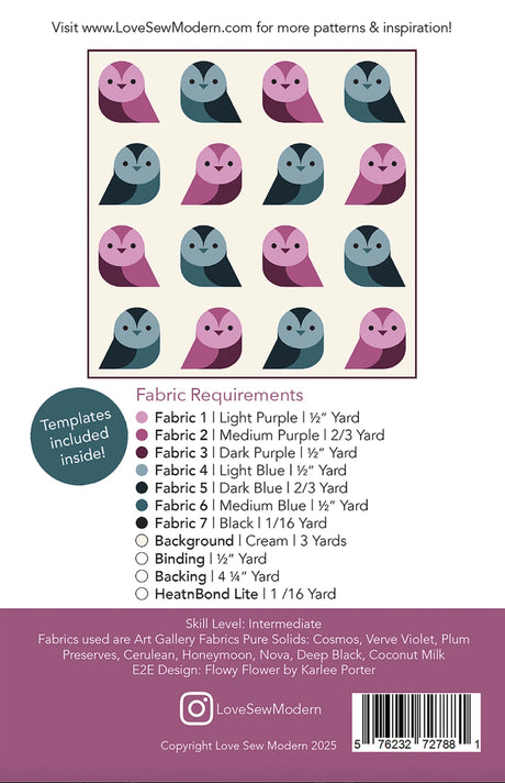 Back of the Gizmo Quilt Pattern by Love Sew Modern