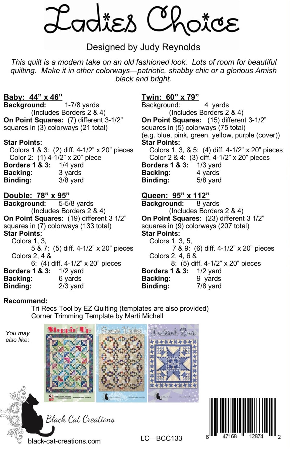 Back of the Ladies Choice Downloadable Pattern by Black Cat Creations