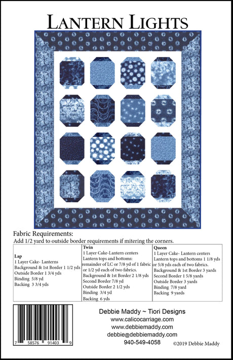 Back of the Lantern Lights Quilt Pattern by Calico Carriage