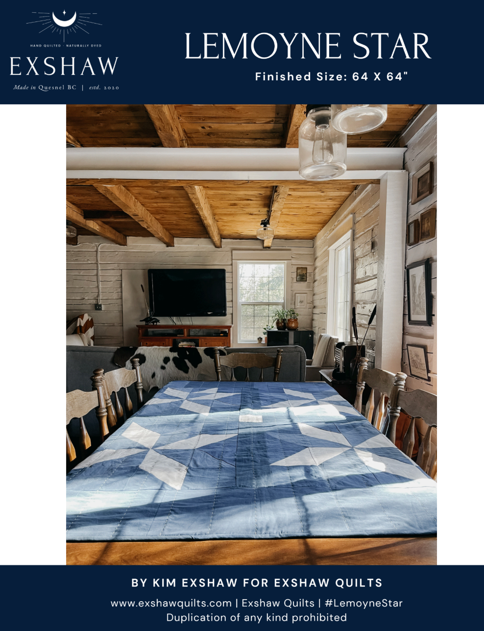 Lemoyne Star Downloadable Pattern by Exshaw Quilts