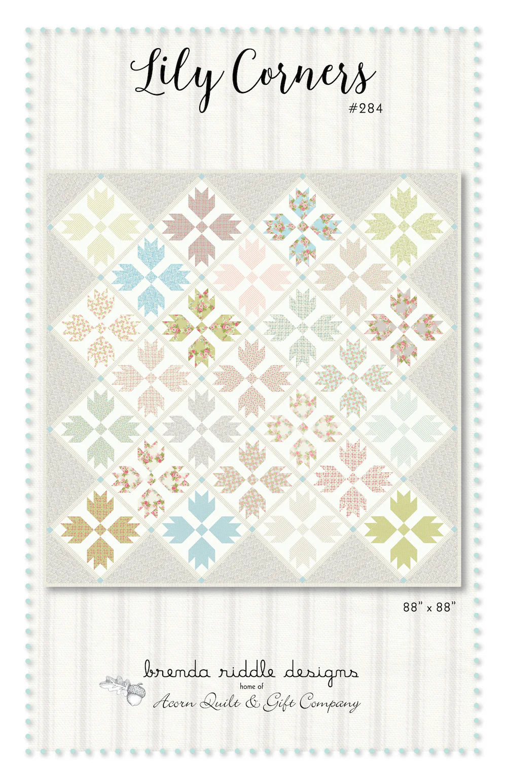 Lily corners Quilt Pattern by Brenda Riddle Designs