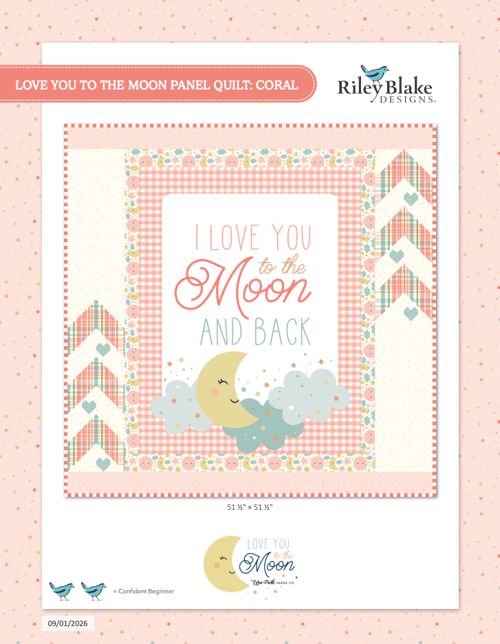 Love You to The Moon Panel Free Downloadable Pattern by Riley Blake Designs