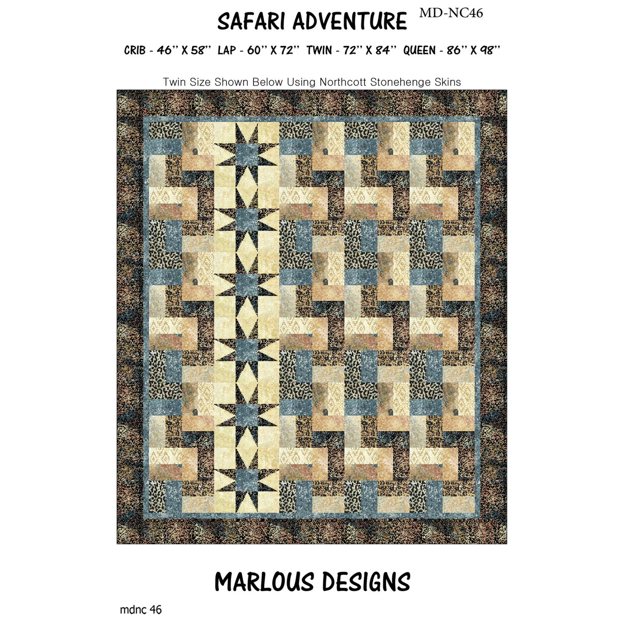 Safari Adventure Quilt Pattern by Marlous Designs