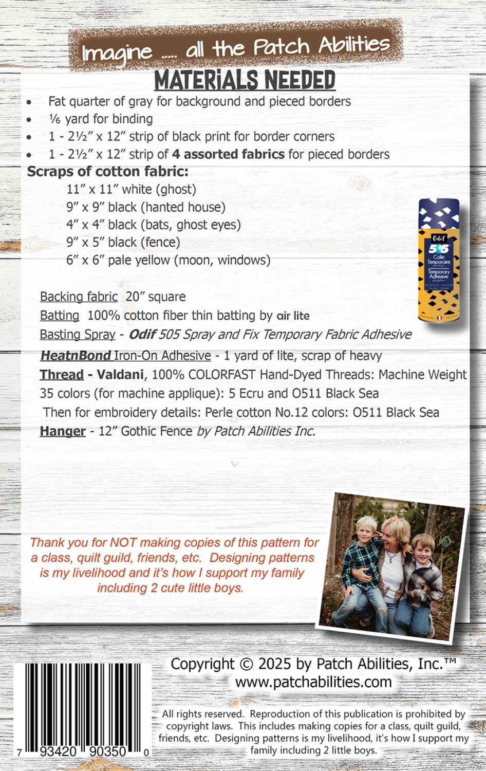 Back of the Boo-tiful Night Pattern by Patch Abilities - Patterns