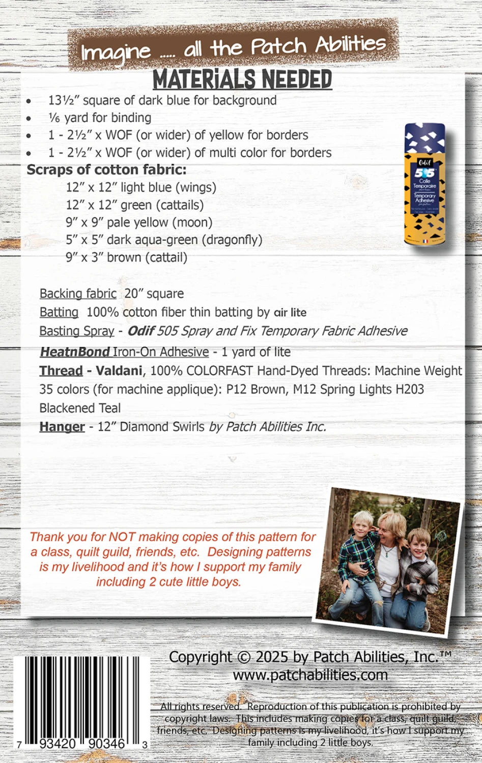 Back of the Moonlight Dragonfly Pattern by Patch Abilities - Patterns