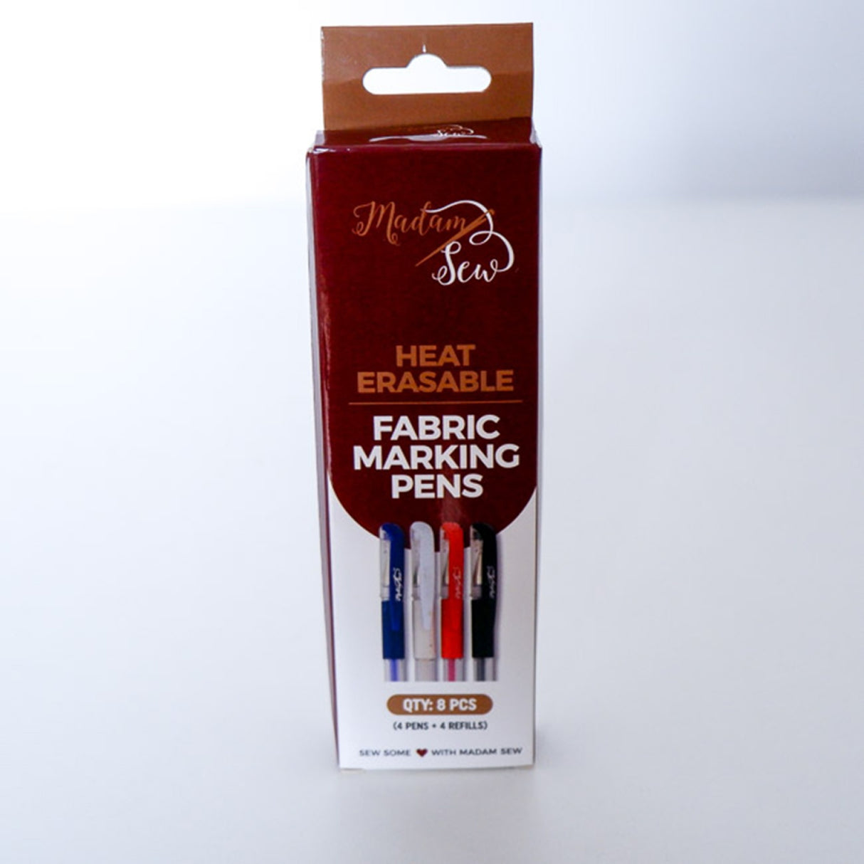 Back of the Heat Erasable Fabric Marking Gel Pens by Madam Sew