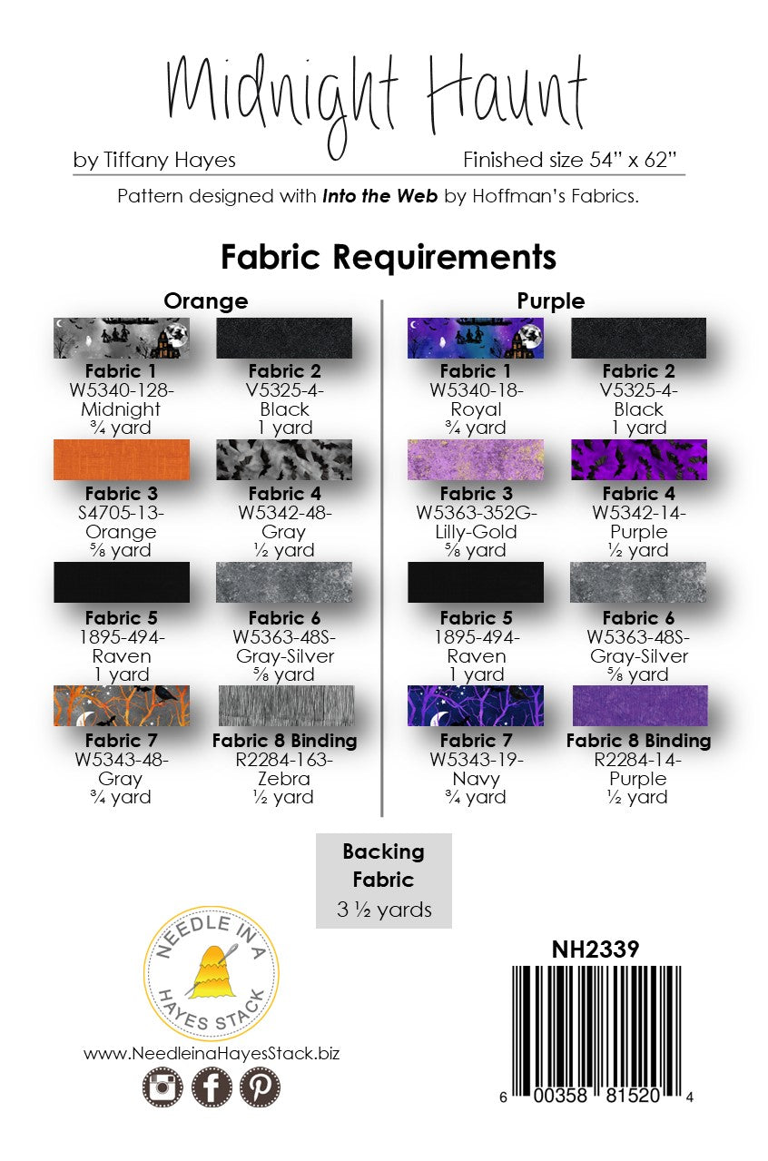 Back of the Midnight Haunt Downloadable Pattern by Needle In A Hayes Stack