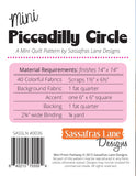 Mini Piccadilly Circle Quilt Pattern by Sassafras Lane Designs