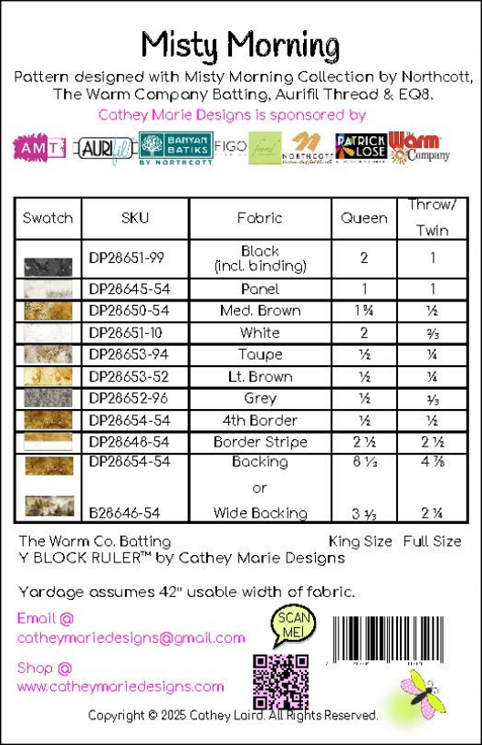 Back of the Misty Morning Downloadable Pattern by Cathey Marie Designs