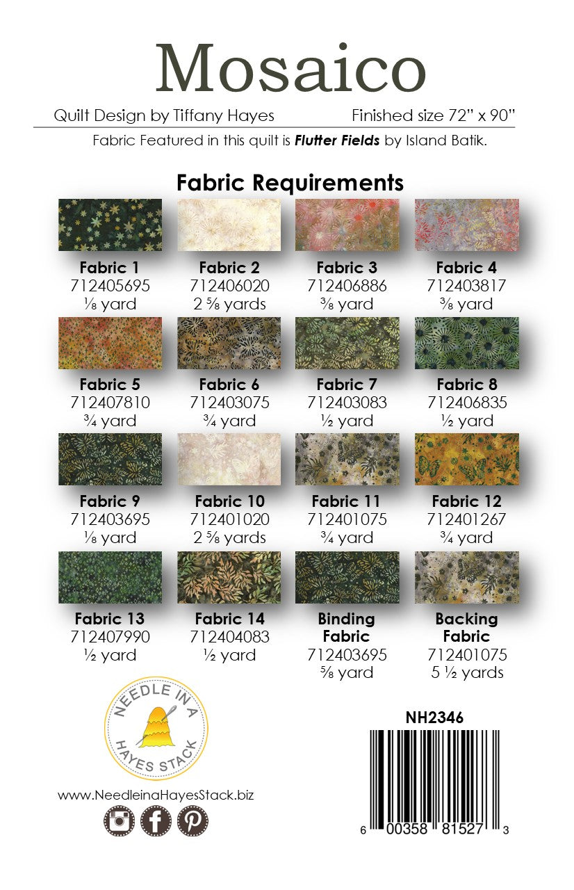 Back of the Mosaico Downloadable Pattern by Needle In A Hayes Stack