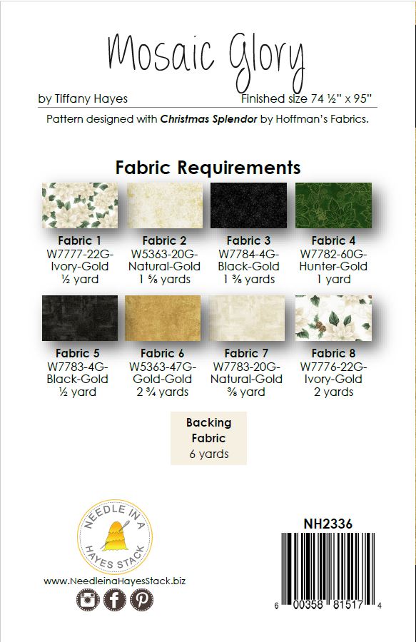 Back of the Mosaic Glory Downloadable Pattern by Needle In A Hayes Stack