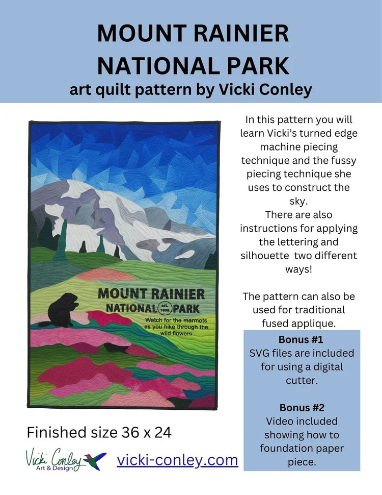 Mount Rainier National Park Downloadable Pattern by Vicki Conley Quilts