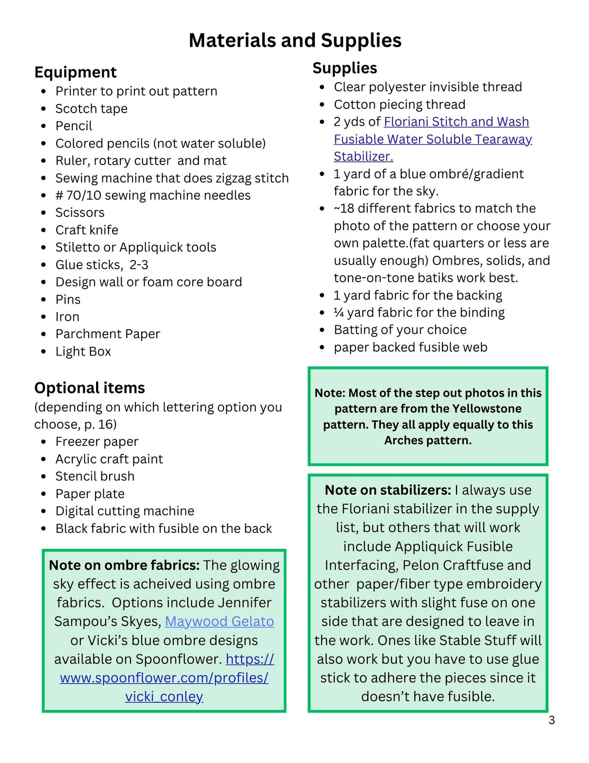 Back of the Mount Rainier National Park Downloadable Pattern by Vicki Conley Quilts