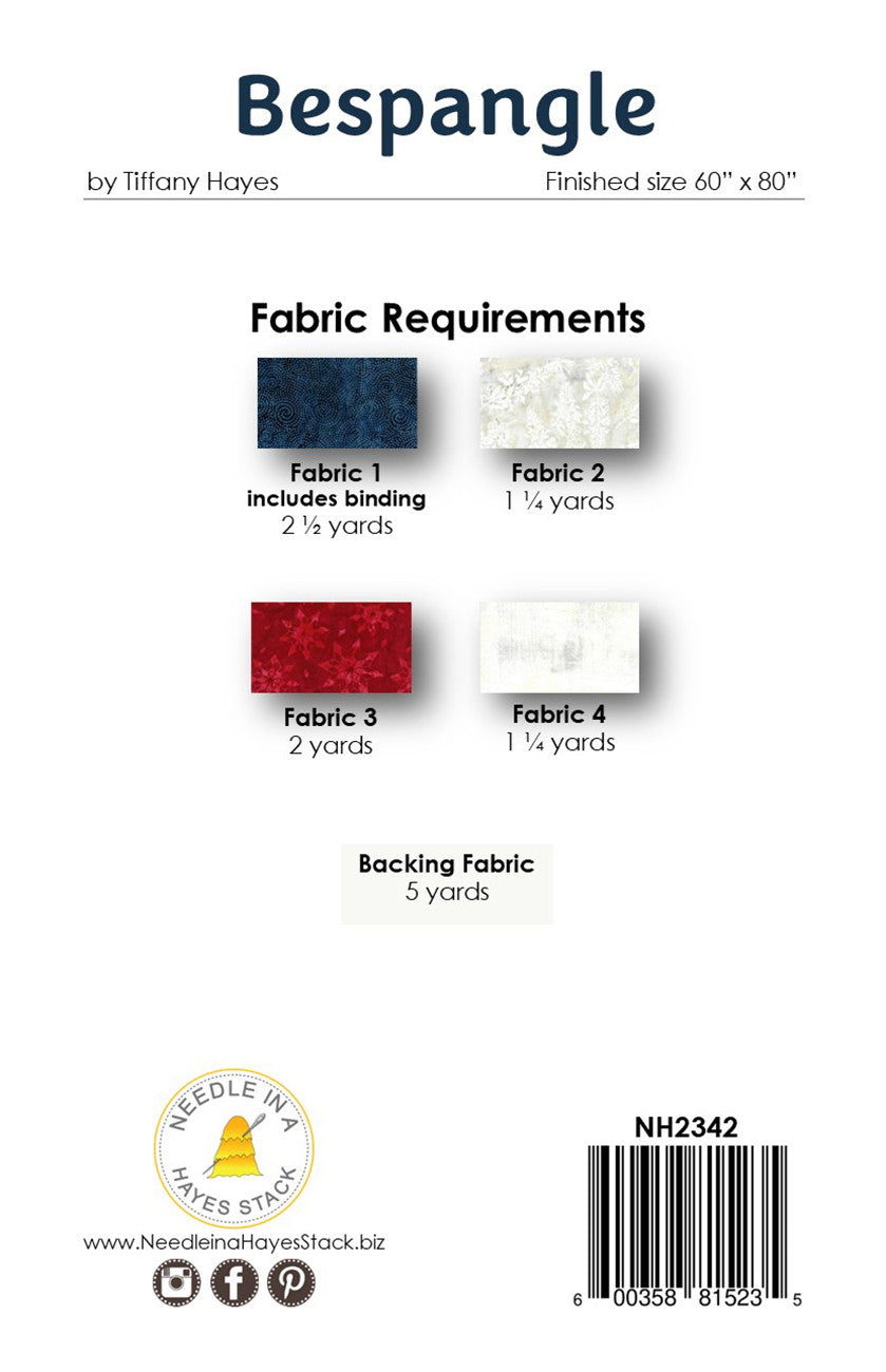 Back of the Bespangle Quilt Pattern by Needle In A Hayes Stack