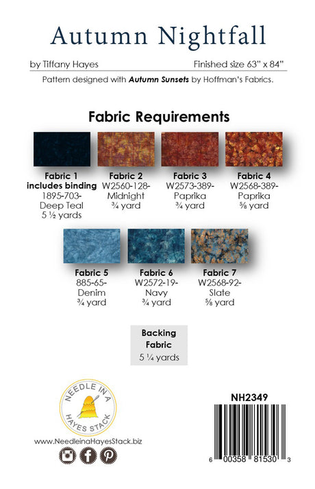 Autumn Nightfall Quilt Pattern by Needle In A Hayes Stack