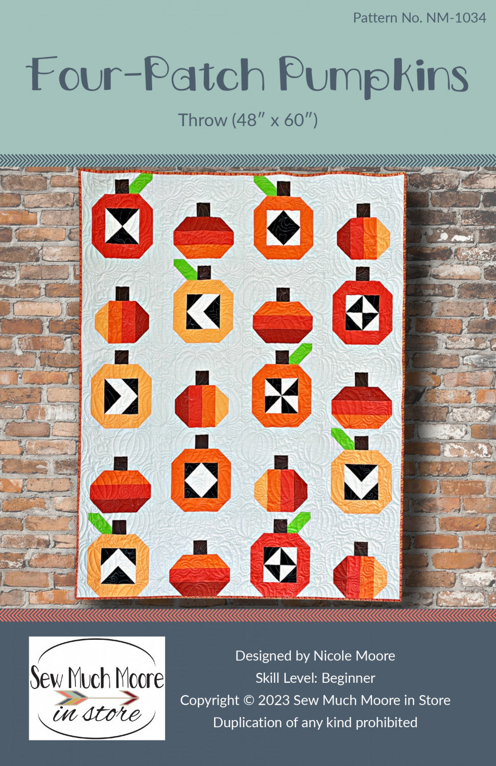 Four Patch Pumpkins Quilt Pattern by Sew Much Moore